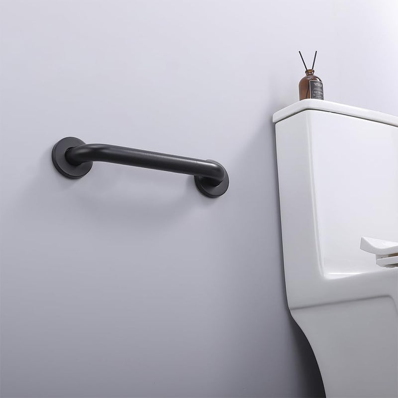 JAKARDA 2pack Textured Handicap Grab Bar for Shower, Shower Handles for Elderly, Shower Grab Bars for Seniors with Concealed Screws (Black) - Image 4